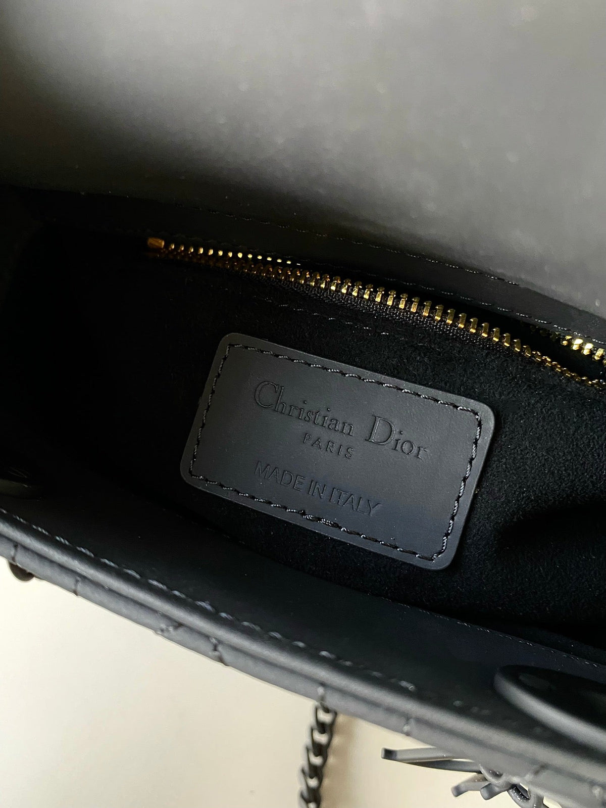 DIOR MINI LADY 17 MY ABC ALL BLACK LAMBSKIN