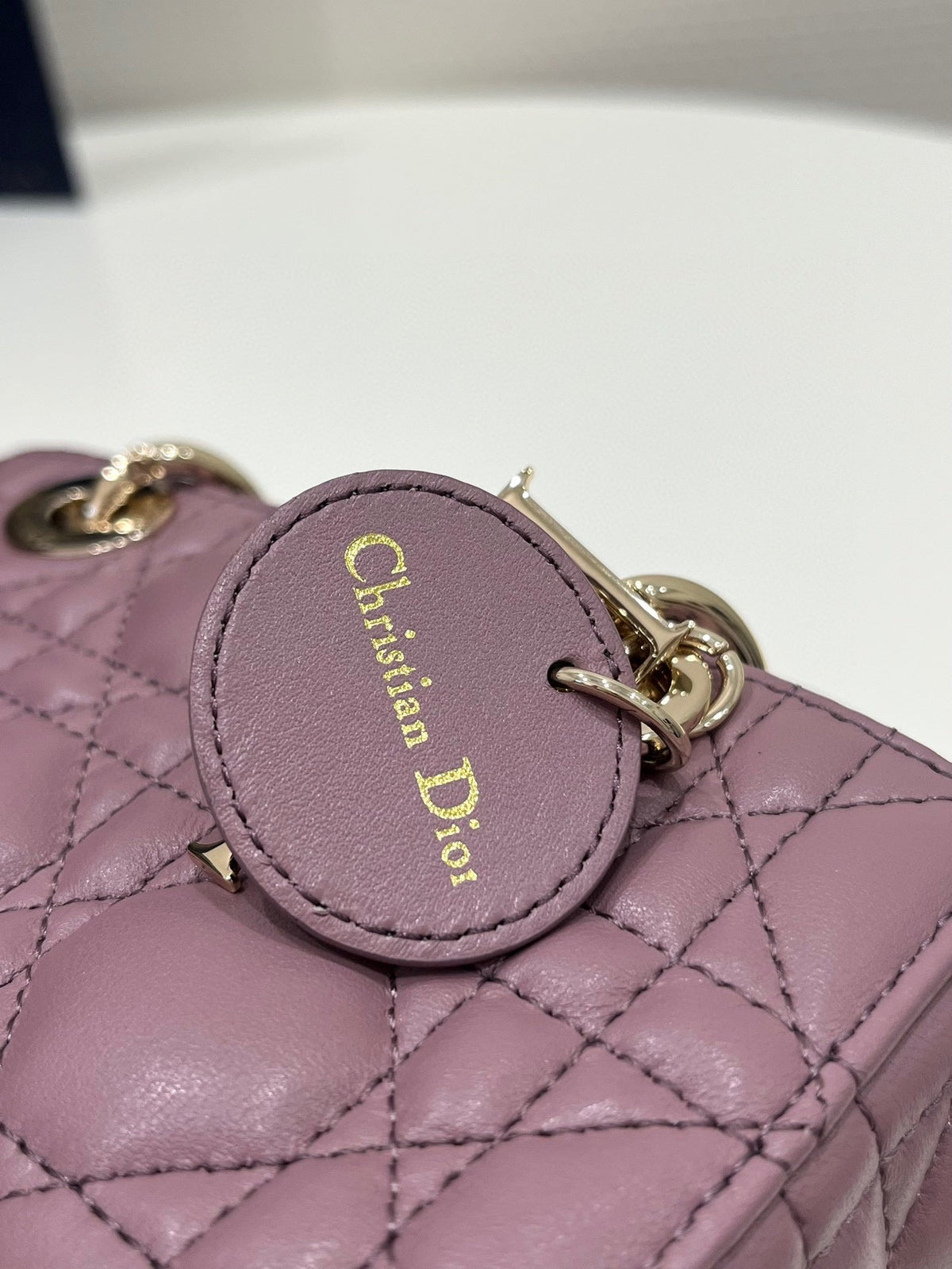 DIOR LADY D-JOY 16 MICRO PURPLE LAMBSKIN